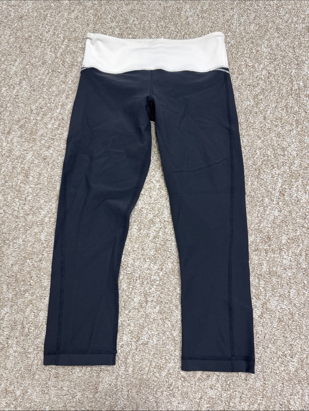 lululemon athletica Grey crops with White Waistband